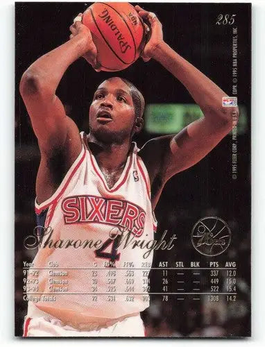 Original gloss Fleer Flair Sharone Wright basketball card from 1994-95 RC rookie series
