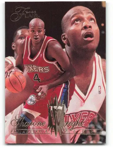 Original gloss Fleer Flair Sharone Wright basketball card from 1994-95 Rookie series