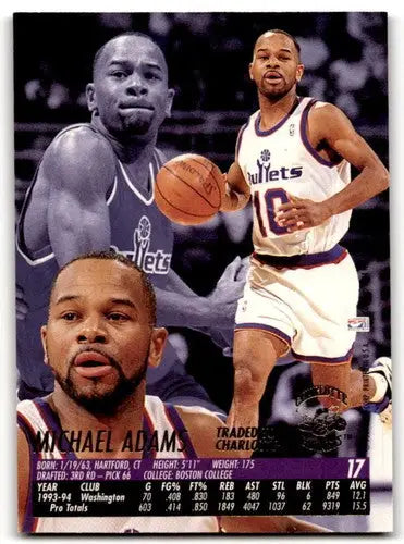 1994-95 Fleer Ultra #17 Michael Adams EX/NM Hornets ID:43003 - Basketball Card Single