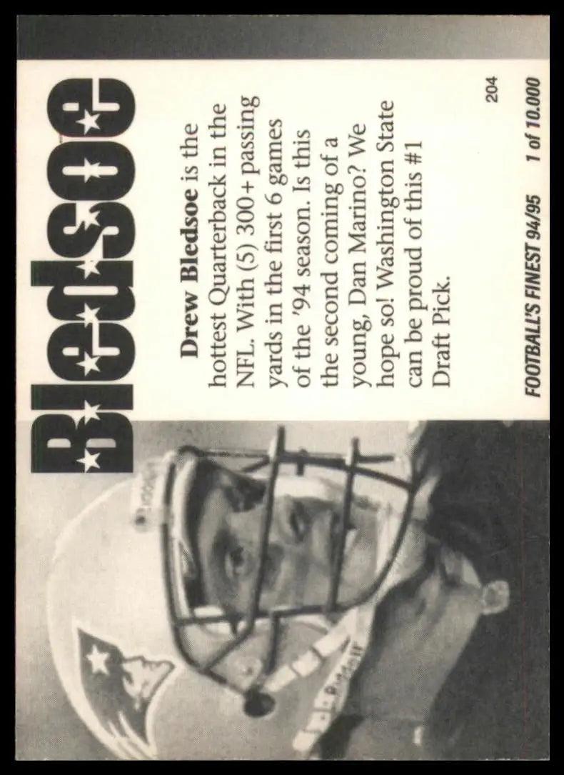 1994-95 Football’s Finest Gold Foil Drew Bledsoe #204 /10000 NE Patriots Card - Football Card Single