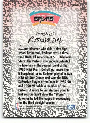 1994-95 Hoops #448 Dennis Rodman NM Near Mint Spurs GM ID:82946 - Basketball Card Single