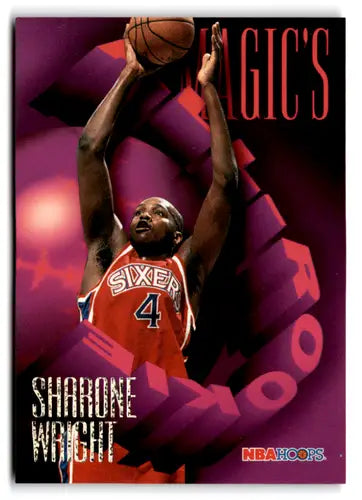 Sharone Wright basketball card with original gloss from Hoops Magic’s 1994-95 Hoops Magic’s All Rookies