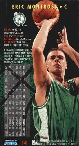 Eric Montross basketball card from Jam Session 1994-95 with original gloss and rookie status