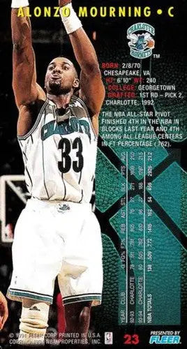1994-95 Jam Session #23 Alonzo Mourning NM Near Mint Hornets ID:82598 - Basketball Card Single