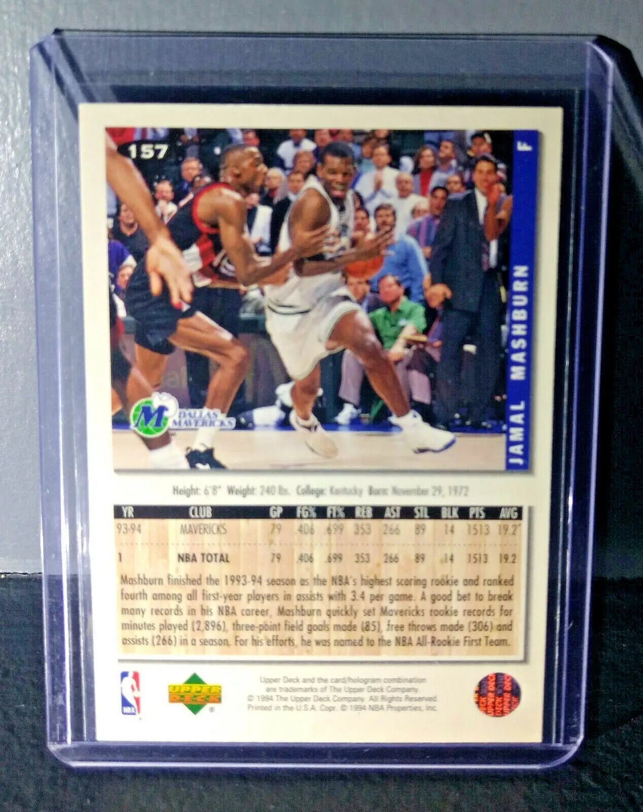 1994-95 Jamal Mashburn Upper Deck Collector’s Choice #157 Basketball Card - Basketball Card Single