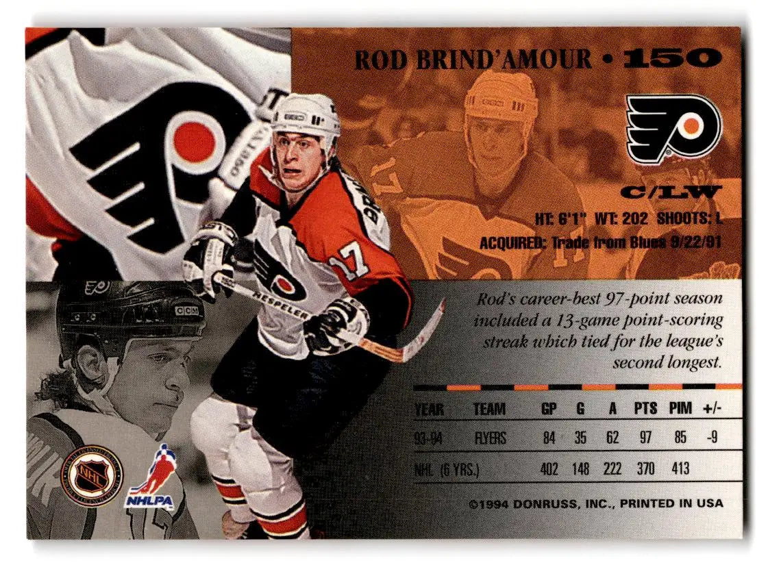 1994-95 Leaf #150 Rod Brind’Amour - Hockey Card Single