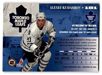 1994-95 Leaf #181 Alexei Kudashov - Hockey Card Single