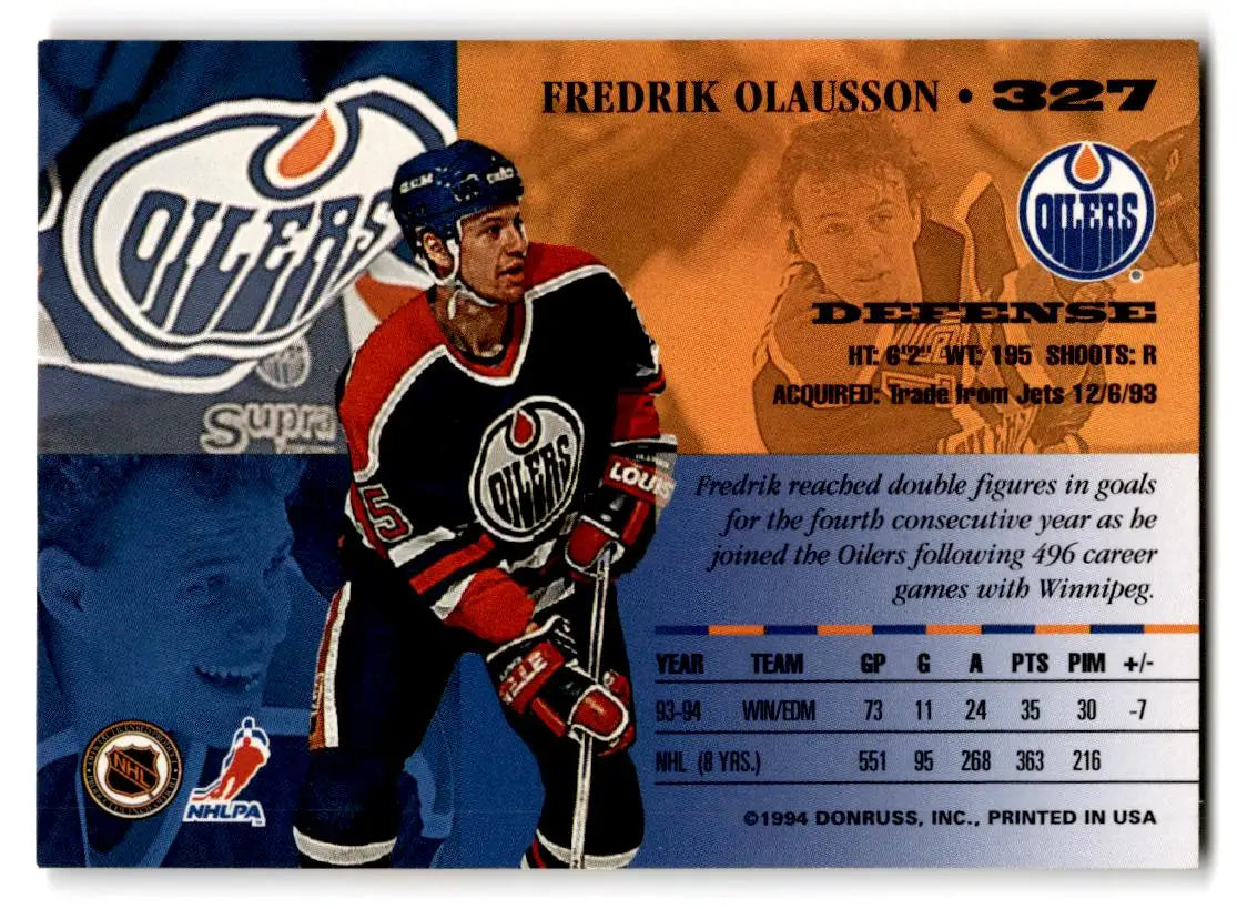 1994-95 Leaf #327 Fredrik Olausson - Hockey Card Single