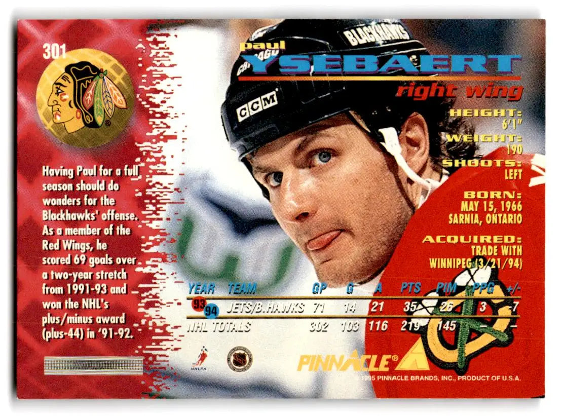 1994-95 Pinnacle #301 Paul Ysebaert - Hockey Card Single