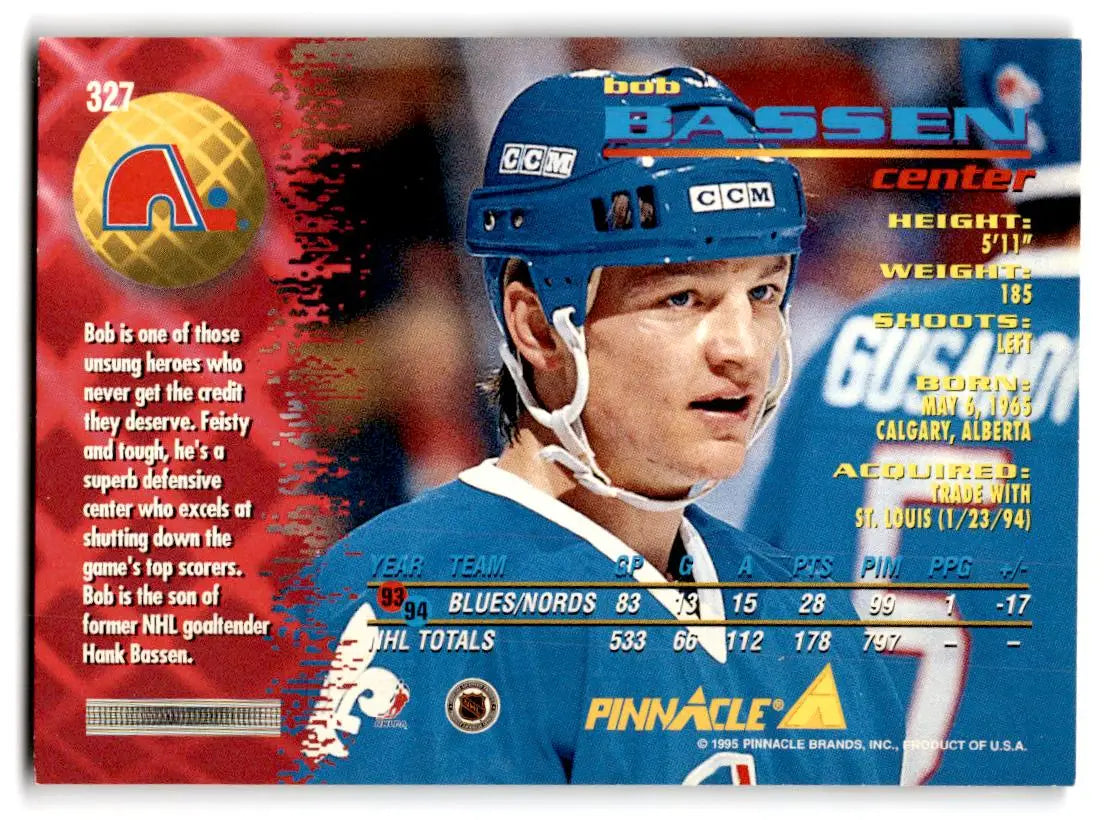 1994-95 Pinnacle #327 Bob Bassen - Hockey Card Single