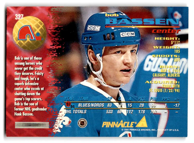 1994-95 Pinnacle #327 Bob Bassen - Hockey Card Single