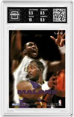 Graded Skybox Emotion Karl Malone basketball trading card from 1994-95 Skybox Emotion series
