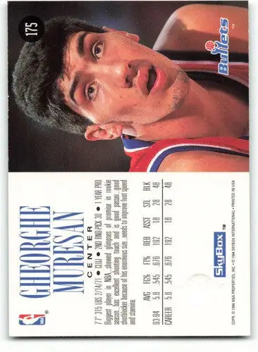 Original gloss Skybox Premium Gheorghe Muresan basketball card from 1994-95 series
