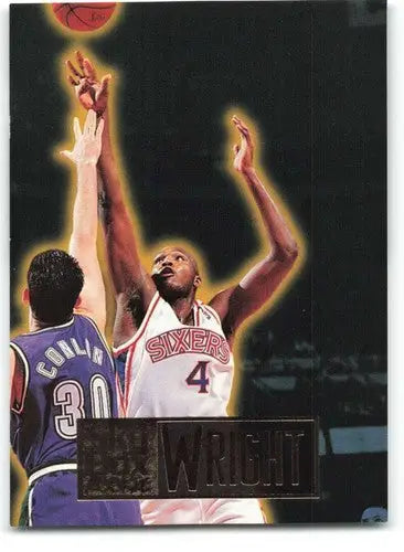 Basketball card featuring Sharone Wright shooting from Skybox Premium original gloss series