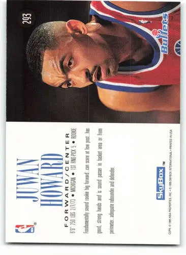 1994-95 Skybox Premium #293 Juwan Howard NM Near Mint RC Rookie Bullets ID:82623 - Basketball Card Single
