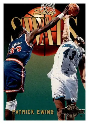 Original gloss basketball card of Patrick Ewing from 1994-95 Skybox Premium simply Sandoval collection
