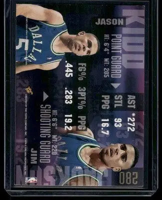 1994-95 SkyBox Premium Tandem Jim Jackson Jason Kidd #280 Basketball - Basketball Card Single