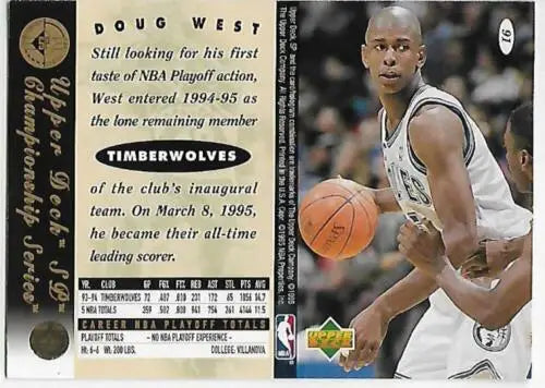 1994-95 SP Championship Doug West basketball card with original gloss, NM Timberwolves