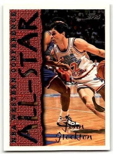 Original gloss John Stockton basketball card from 1994-95 Topps Jazz collection