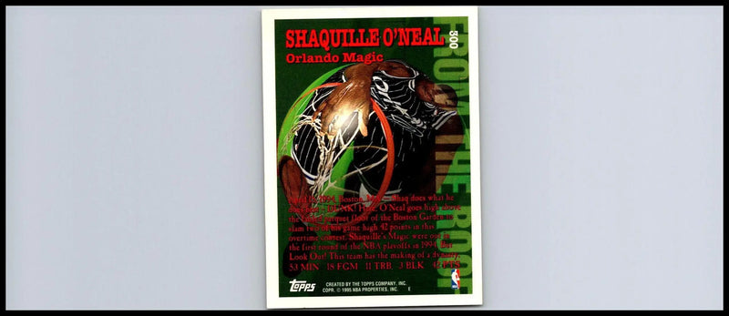 1994-95 Topps #300 Shaquille O’Neal basketball trading card for collectors