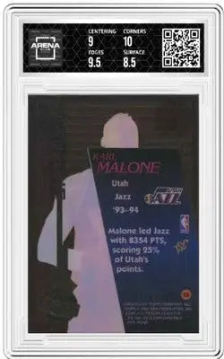 Graded Karl Malone Utah Jazz 93-94 basketball trading card from Stadium Club Karl collection