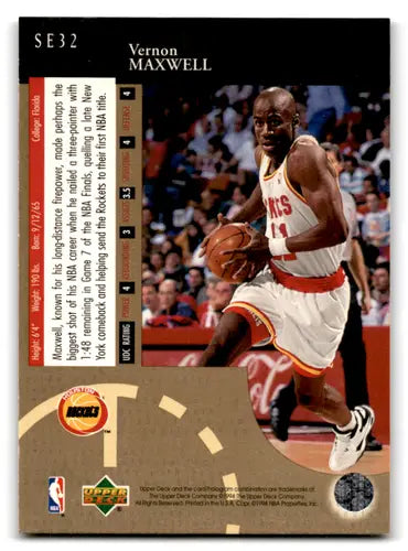1994-95 Upper Deck Special Edition Gold #SE32 Vernon Maxwell NM-MT Rock ID:72722 - Basketball Card Single