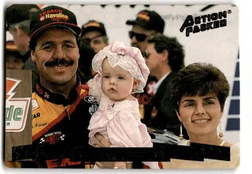 Action Packed racing card featuring Ernie Irvan and a family in original gloss