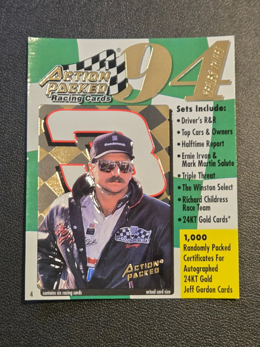 1994 Action Packed #4 Dale Earnhardt Series 3 Oversize Pack Covers - Racing Card Single