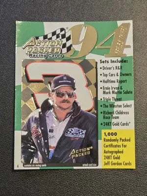 1994 Action Packed #4 Dale Earnhardt Series 3 Oversize Pack Covers - Racing Card Single