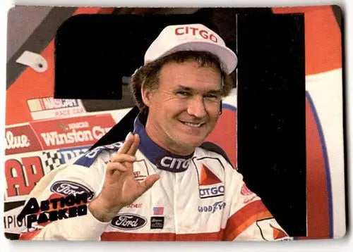 Vintage race car driver trading card featuring Morgan Shepherd from 1994 Action Packed with original gloss
