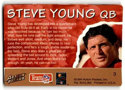 1994 Action Packed Football All-Madden Steve Young #3 San Francisco 49ers - Football Card Single