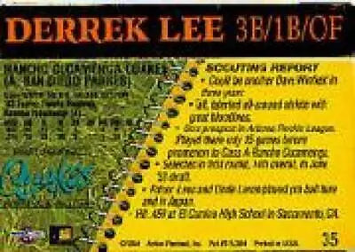 1994 Action Packed Minors #35 Derrek Lee baseball card with original gloss features