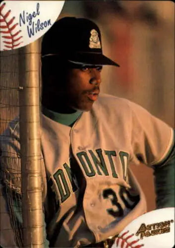 Baseball card featuring Nigel Wilson in original gloss, a sought-after collectible