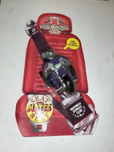 Biker Mice from Mars Seat Belt Mates toy in package Happiness Express for safe fun