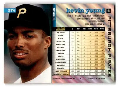 1994 Bowman #274 Kevin Young - Baseball Card Single