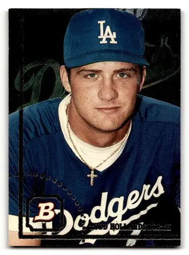 Original gloss baseball card featuring Todd Hollandsworth in Los Angeles Dodgers uniform