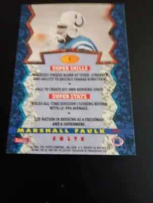 1994 Bowman’s Best - Marshall Faulk Rookie Refractor #1. Colts. NRMT+