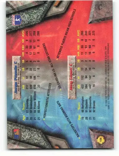 1994 Bowman’s Best #X106 Jorge Posada/Javy Lopez NM-MT - Baseball Card Single