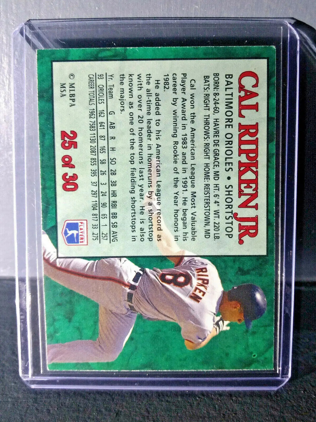 1994 Cal Ripken Jr. Post Collection #25 Baseball Card Baltimore Orioles