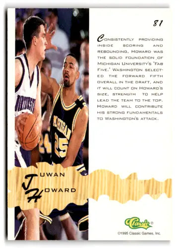 1994 Classic Assets #81 Juwan Howard NM Near Mint ID:82629 - Basketball Card Single