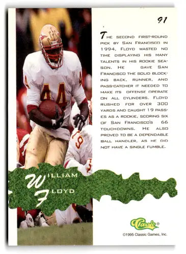 1994 Classic Assets #91 William Floyd NM-MT ID:82088 - Football Card Single