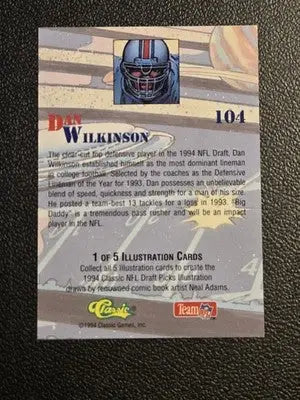 1994 Classic NFL Draft #104 Dan Wilkinson - Football Card Single