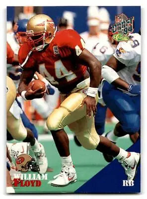 William Floyd running with ball, featured in 1994 Classic NFL Draft memorabilia