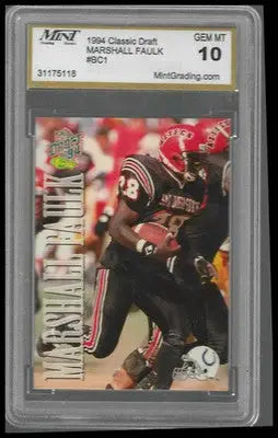 1994 Classic NFL Draft Bonus Card #BC1 Marshall Faulk MINT GEM/MT 10 - Football Card Single