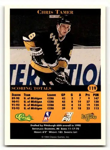 1994 Classic Pro Prospects #119 Chris Tamer Cleveland Lumberjacks Ho ID:55507 - Hockey Card Single
