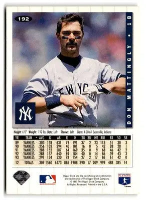 1994 Collector’s Choice #192 Don Mattingly - Baseball Card Single
