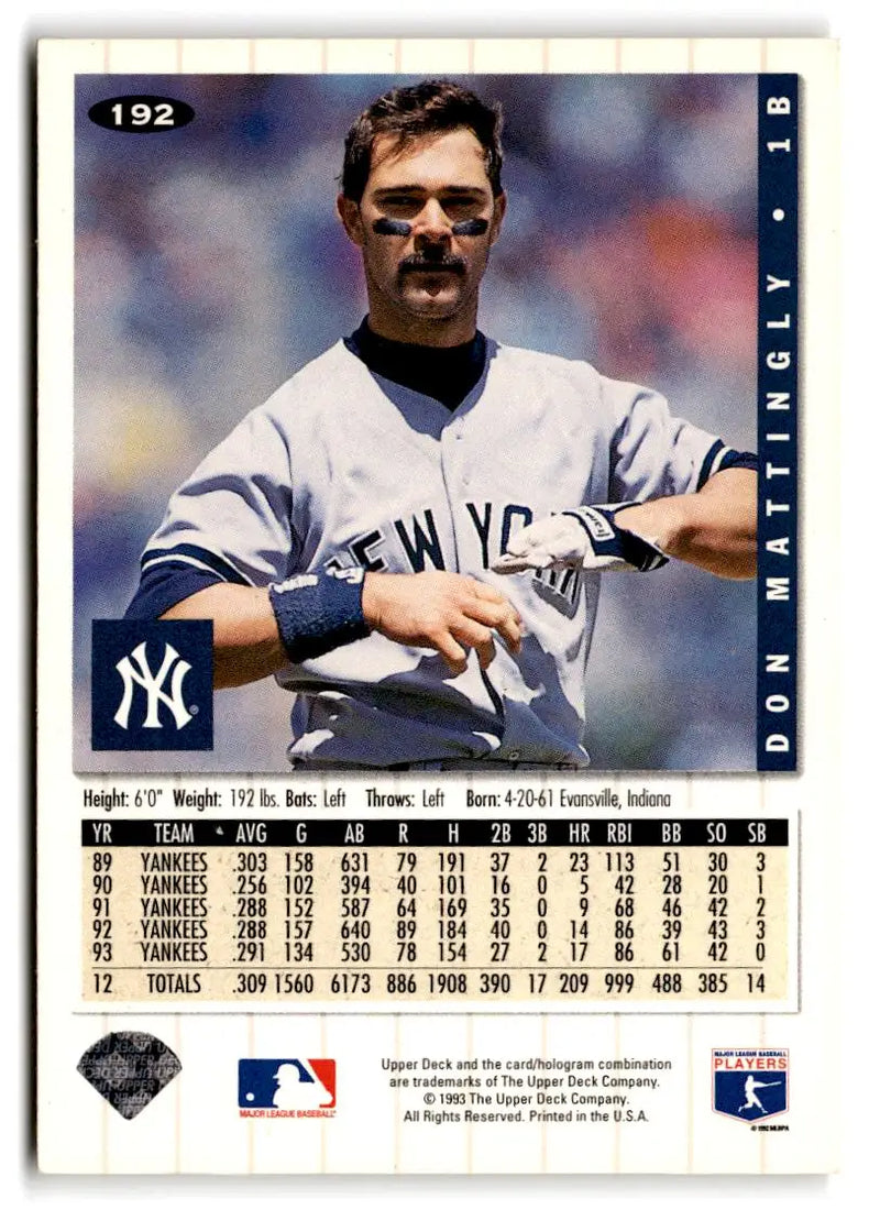 1994 Collector’s Choice #192 Don Mattingly - Baseball Card Single