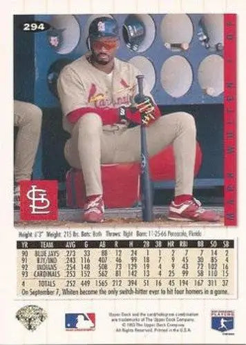 1994 Collector’s Choice #294 Mark Whiten NM-MT Cardinals - Baseball Card Single