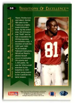 1994 Collector’s Choice #58 Randal Hill - Football Card Single