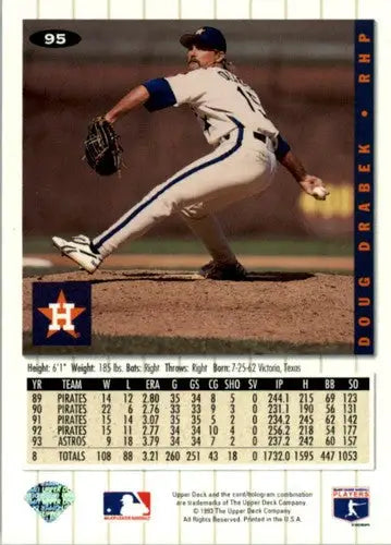 1994 Collector’s Choice #95 Doug Drabek NM-MT Astros ID:12183 - Baseball Card Single